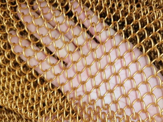 4 mm de malla de latón decorativo pantalla de resistencia al fuego malla de alambre de latón decorativo