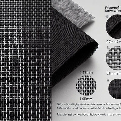 La malla de pantalla tejida a prueba de fuego y de cuchillo 1-635 para aplicaciones de larga duración 0.6mm 0.7mm 0.8mm 0.9mm 1.0mm 1.6mm