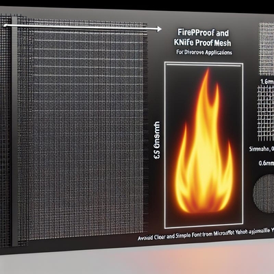 La malla de pantalla tejida a prueba de fuego y de cuchillo 1-635 para aplicaciones de larga duración 0.6mm 0.7mm 0.8mm 0.9mm 1.0mm 1.6mm